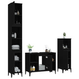 vidaXL Ensemble de meubles salle de bain 3 pcs noir bois d'ingénierie