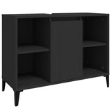 vidaXL Ensemble de meubles salle de bain 3 pcs noir bois d'ingénierie