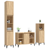 vidaXL Ensemble de meubles salle de bain 3 pcs noir bois d'ingénierie