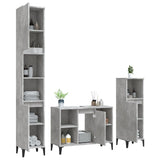 vidaXL Ensemble de meubles salle de bain 3 pcs noir bois d'ingénierie