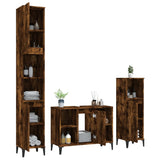 vidaXL Ensemble de meubles salle de bain 3 pcs noir bois d'ingénierie