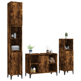 vidaXL Ensemble de meubles salle de bain 3 pcs noir bois d'ingénierie