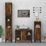 vidaXL Ensemble de meubles salle de bain 3 pcs noir bois d'ingénierie