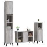 vidaXL Ensemble de meubles salle de bain 3 pcs noir bois d'ingénierie