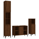 vidaXL Ensemble de meubles salle de bain 3 pcs noir bois d'ingénierie