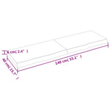vidaXL Dessus de table 140x40x(2-6) cm bois de chêne massif non traité