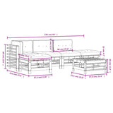 vidaXL Salon de jardin 6 pcs avec coussins bois massif Douglas