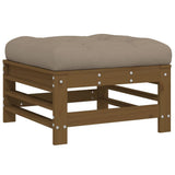 vidaXL Salon de jardin 7 pcs avec coussins marron miel bois massif