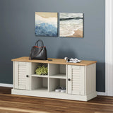vidaXL Banc à chaussures VIGO blanc 106x35x45 cm bois massif de pin
