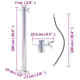 vidaXL Colonne à eau de jardin 100 cm acier inoxydable rond