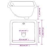 vidaXL Évier salle de bain blanc 30,5x27x14 cm rectangulaire céramique