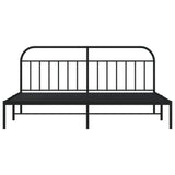 vidaXL Cadre de lit métal avec tête de lit noir 193x203 cm
