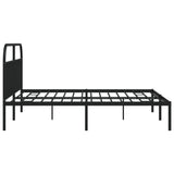 vidaXL Cadre de lit métal avec tête de lit noir 193x203 cm
