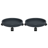 vidaXL Chariots à plantes avec roues 2 pcs gris diamètre 34 cm 35 kg