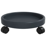 vidaXL Chariots à plantes avec roues 2 pcs gris diamètre 34 cm 35 kg