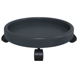 vidaXL Chariots à plantes avec roues 2 pcs gris diamètre 34 cm 35 kg