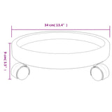 vidaXL Chariots à plantes avec roues 2 pcs gris diamètre 34 cm 35 kg