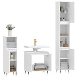vidaXL Ensemble d'armoires salle de bain 3 pcs blanc bois d'ingénierie