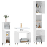 vidaXL Ensemble d'armoires de salle de bain 3 pcs blanc brillant