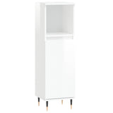 vidaXL Ensemble d'armoires de salle de bain 3 pcs blanc brillant