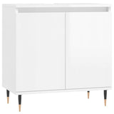 vidaXL Ensemble d'armoires de salle de bain 3 pcs blanc brillant