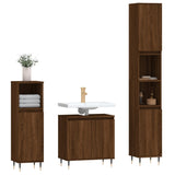 vidaXL Ensemble d'armoires de salle de bain 3 pcs chêne marron