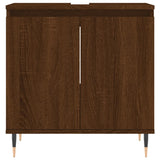 vidaXL Ensemble d'armoires de salle de bain 3 pcs chêne marron