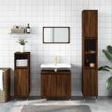 vidaXL Ensemble d'armoires de salle de bain 3 pcs chêne marron