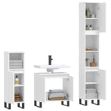 vidaXL Ensemble d'armoires salle de bain 3 pcs blanc bois d'ingénierie