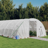 vidaXL Serre avec cadre en acier blanc 64 m² 16x4x2 m