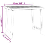 vidaXL Table de camping blanc 79x56x64 cm PP aspect de bois