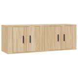 vidaXL Meubles TV muraux 2 pcs noir 57x34,5x40 cm