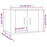 vidaXL Meubles TV muraux 2 pcs noir 57x34,5x40 cm