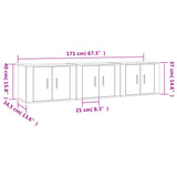 vidaXL Meubles TV muraux 2 pcs noir 57x34,5x40 cm