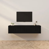 vidaXL Meubles TV muraux 2 pcs noir 57x34,5x40 cm
