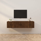 vidaXL Meubles TV muraux 2 pcs noir 57x34,5x40 cm
