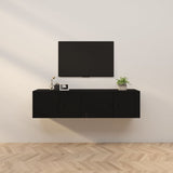 vidaXL Meubles TV muraux 2 pcs noir 57x34,5x40 cm