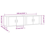 vidaXL Meubles TV muraux 2 pcs noir 57x34,5x40 cm