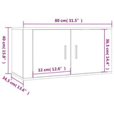 vidaXL Meubles TV muraux 2 pcs noir 57x34,5x40 cm