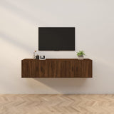 vidaXL Meubles TV muraux 2 pcs noir 57x34,5x40 cm