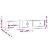 vidaXL Meubles TV muraux 2 pcs noir 57x34,5x40 cm