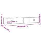 vidaXL Meubles TV muraux 2 pcs noir 57x34,5x40 cm