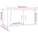 vidaXL Meubles TV muraux 2 pcs noir 57x34,5x40 cm