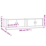vidaXL Meubles TV muraux 2 pcs noir 57x34,5x40 cm