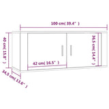 vidaXL Meubles TV muraux 2 pcs noir 57x34,5x40 cm