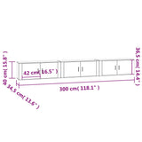vidaXL Meubles TV muraux 2 pcs noir 57x34,5x40 cm