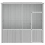 vidaXL Cage à oiseaux gris 215x78x200 cm acier galvanisé