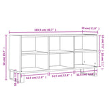 vidaXL Meuble TV gris béton 103,5x30x50 cm bois d'ingénierie