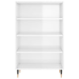 vidaXL Buffet haut blanc brillant 57x35x90 cm bois d'ingénierie