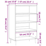 vidaXL Buffet haut blanc brillant 57x35x90 cm bois d'ingénierie
